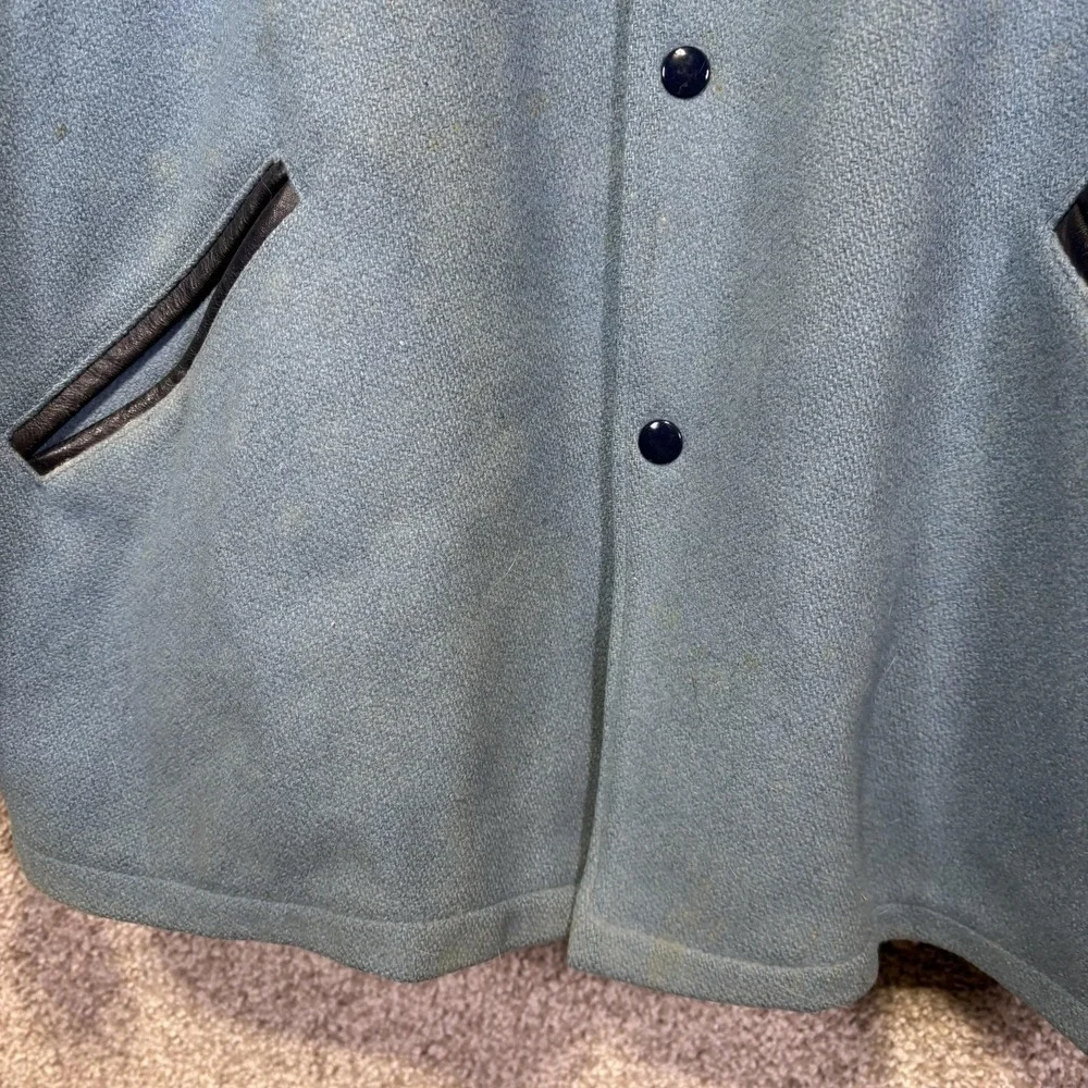 Vintage‎ Butwin Jacket Mens 44 Blue Leather Varsity Softball 1968 North Dakota